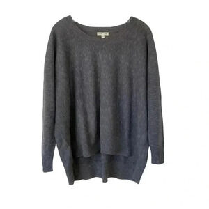 Eileen Fisher Gray Sweater XS Linen Blend Space Dye Crewneck Long Sleeves